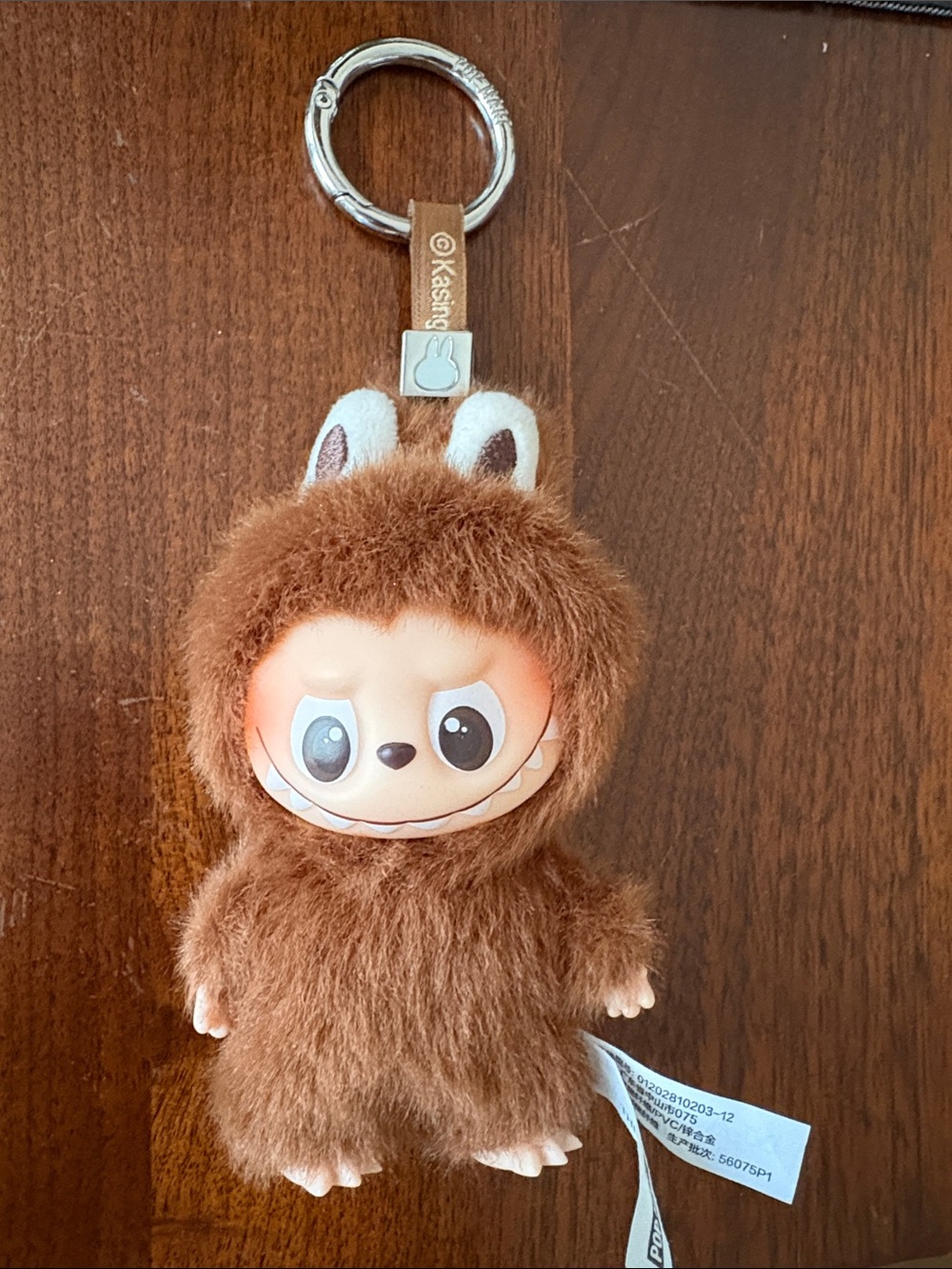 POP MART The Monsters Pin for Love Plush Pendant Keychain Brown No Box